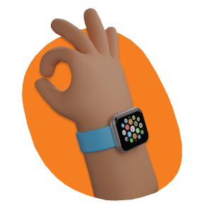 Señalización de la mano bien con un smartwatch
